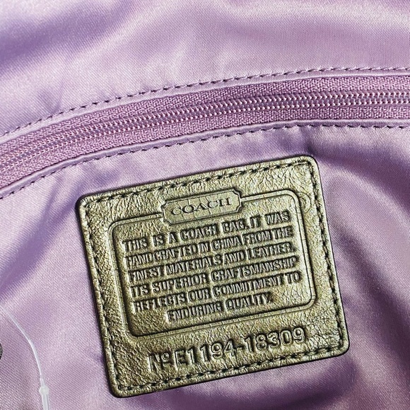 Coach Kristin NWT Embossed Python Metallic Flap Satchel 18309 - Picture 13 of 16